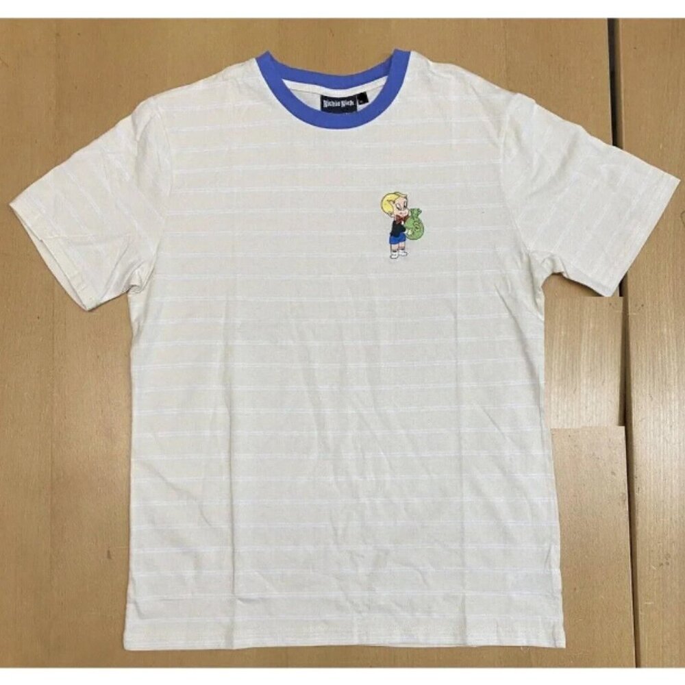 Richie Rich Official T-Shirt Mens Small Money Bag Embroidered Short Sleeve Shirt - Picture 5 of 6